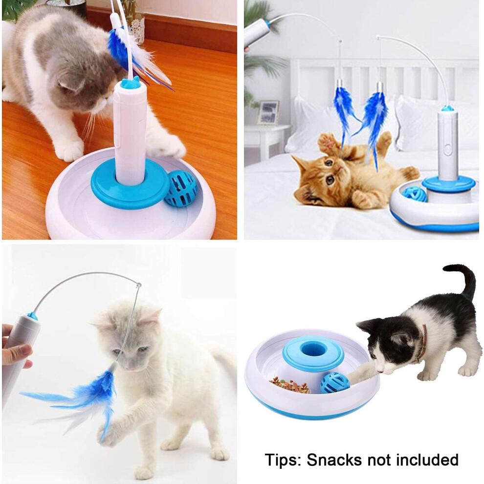 Interactive Cat Toy, Smart Cat Toy With Rolling Balls And Feather Toy For Mental Stimulation, Expandable And Foldable, Oxford Cloth And High Density P