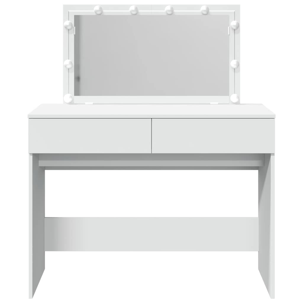 Makeup Vanity Table with LED Lighting White 100 X 40 X 120 Cm