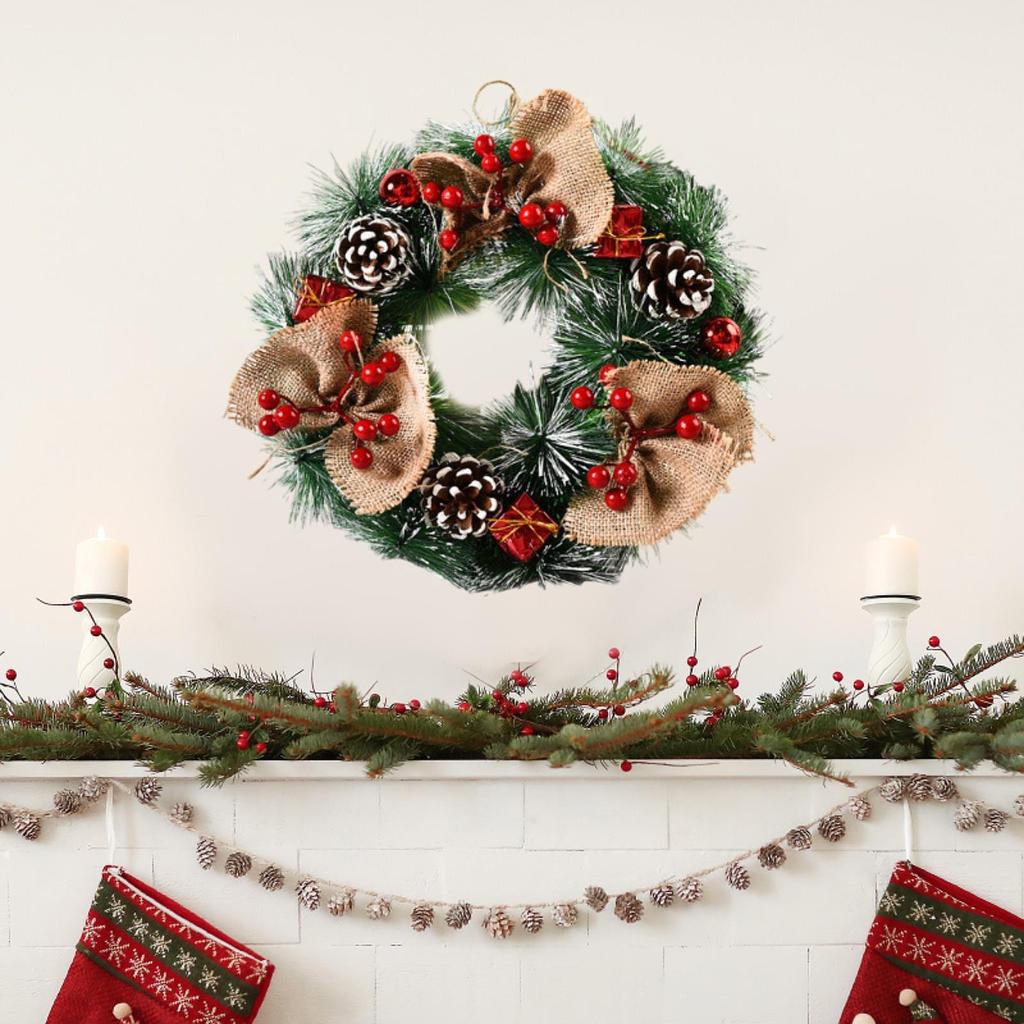 Artificial Christmas Wreath Party Decoration Garland 32cm Front Door Xmas