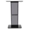 Acrylic Podium, 47" Tall, Acrylic Podium Stand with Wide Reading Surface & Storage Shelf, Floor-standing Clear Pulpits Acrylic for Church Office