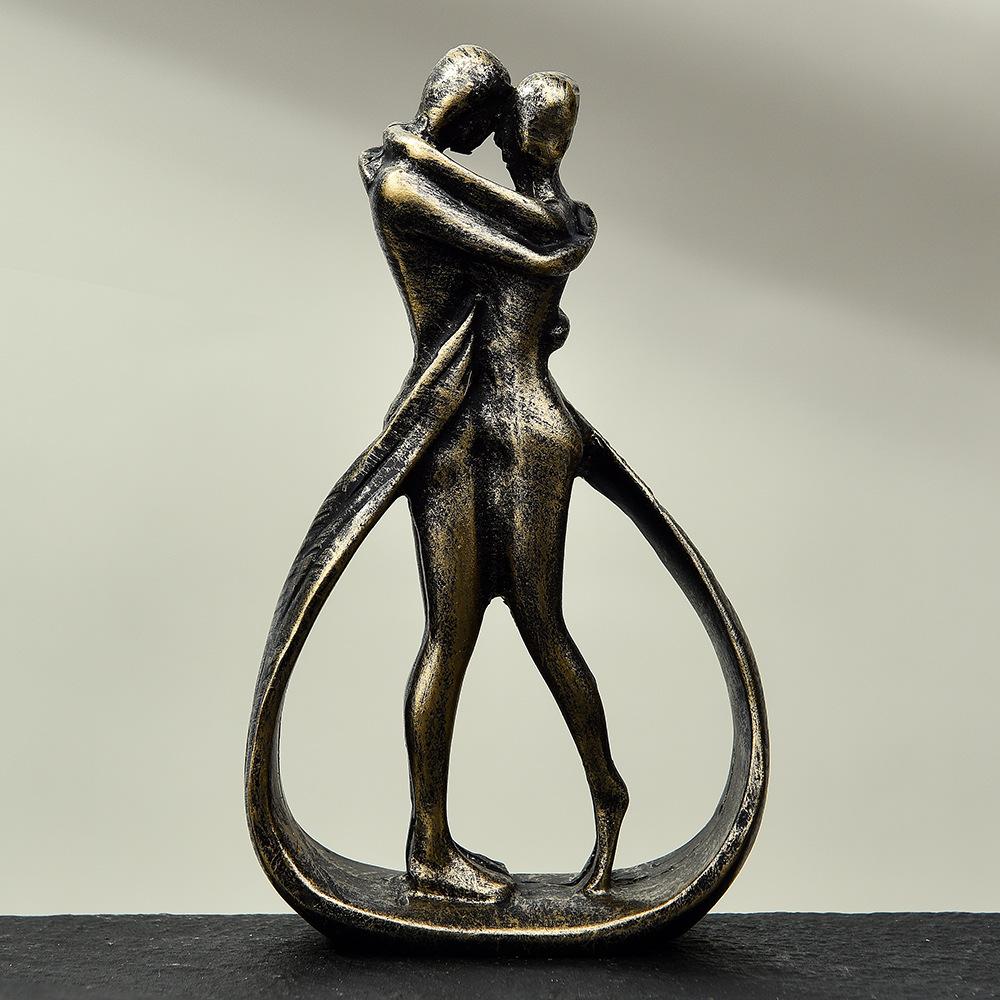 Abstraktní pár se objímá Kreativní pryskyřičné ruční práce Domácí ozdoby Dekorace na verandu do obývacího pokoje