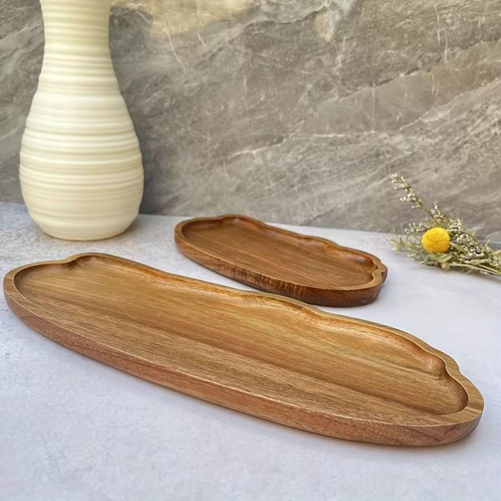 Wooden Tea Coffee Tray Cloud Shaped Bread Snack Cake Trays Durable Food Dish Kitchen Supplies