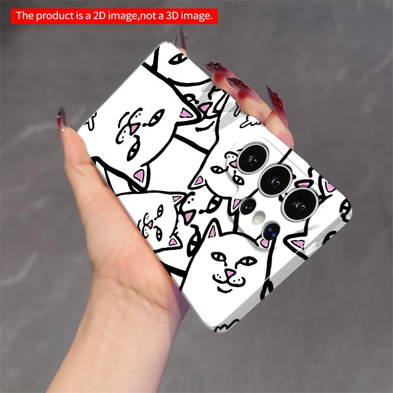 2DFlat Samsung phone case Cute Animal Faces Pattern Phone Case Applicable to Galaxy S23 S24 S25ULTRA S26 A12 A14 A15 A16 A54 A55