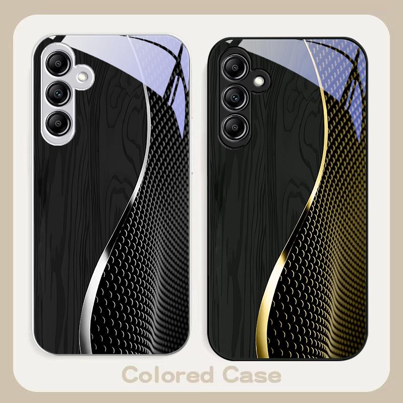 Wood grain mesh black For Samsung A 20 30 22 23 24 25 26 31 32 33 34 35 42 50 51 52 53 54 55 56 70 71 72 73 glass phone case