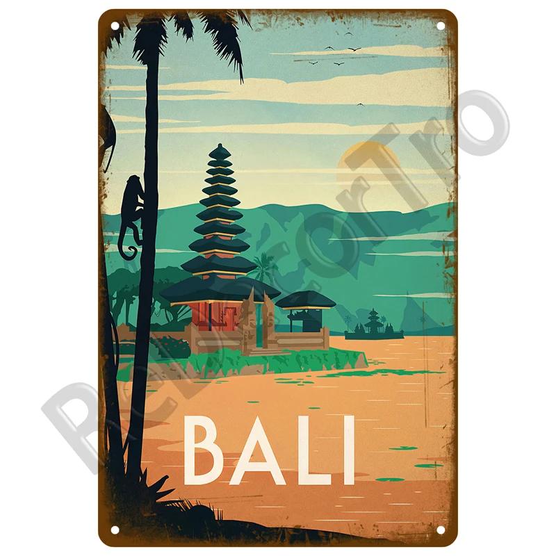 Plaque Metal Sign Beach House Seaside Decorative Plate Vintage Summer Metal Wall Sign Beach Decor For Beach Bar Beach Tin Sign