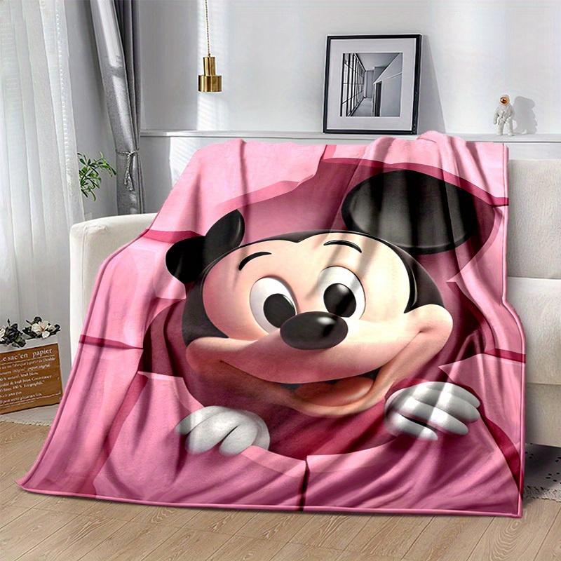 1pc Mickey Mouse Pink Blanket Home Decor, Couch Throw, Outdoor, Gift for All Occasions, Flannel Coverlet, Bedroom, Living Room, Travel