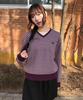 CGP (Women) Striped V-Neck Knit - Purple
