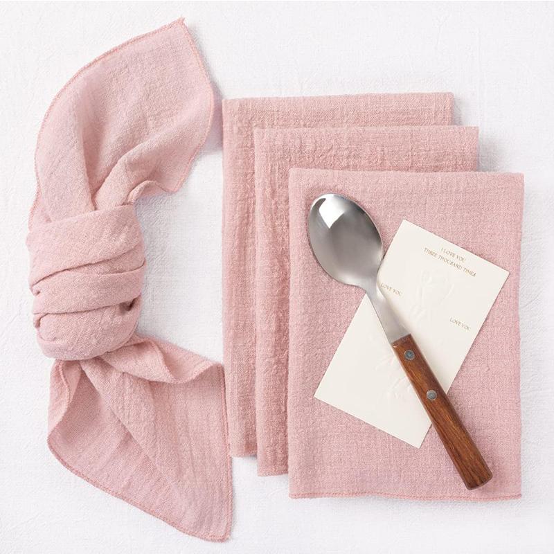 Set of6 Cotton Cloth Napkins Gauze 32x32cm Fabric Kitchen Tea Table Towels for Home Wedding Decoration Christmas Napkin CJB001