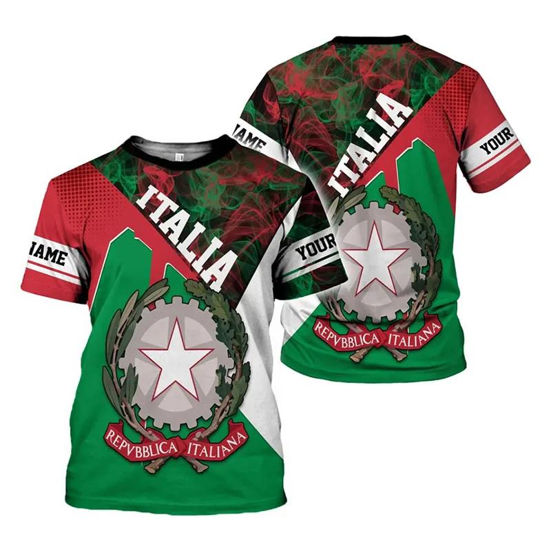 T-Shirt Women's Men's Daily Street Fashion T-Shirt 3D Printing Design New Pride of Italy T-Shirt Top