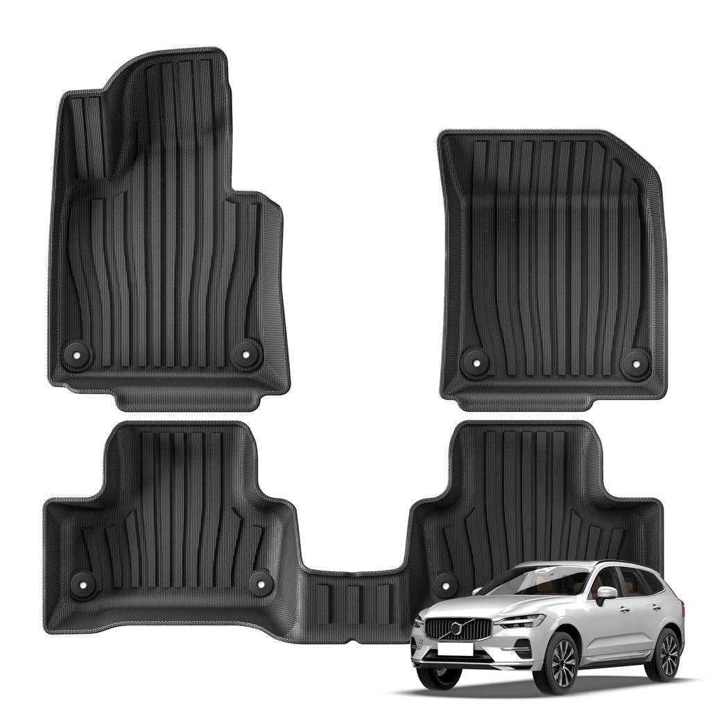 Smabee Left Drive for Volvo XC60 2018-2024 Fuel TPE Car All- Weather Floor Mats Trunk Pad Foot Liner Cargo Accessories Black