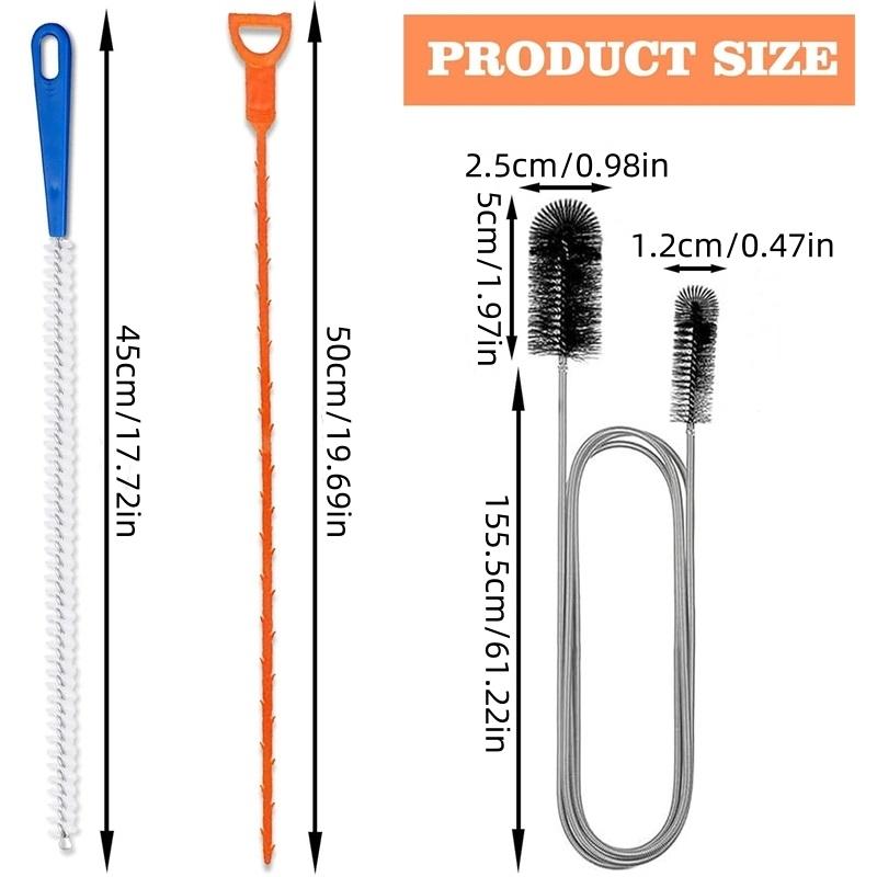 3ks Flexibilní čistič odtoku dřezu Odstraňovač ucpaných dlouhých vlasů Odstraňovač ucpaných čističů