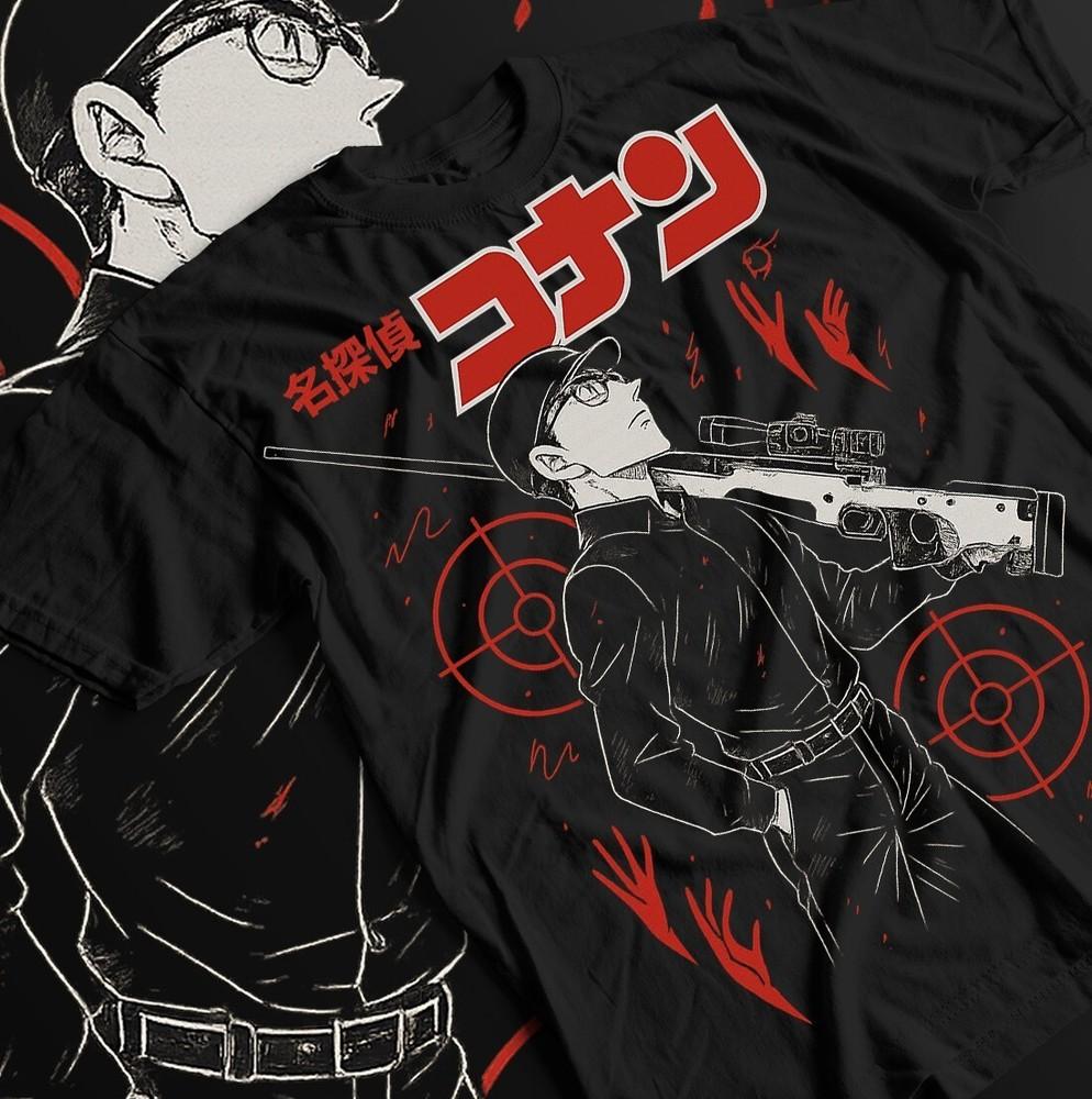 

Винтажная аниме-футболка «Детектив Конан», футболка из манги 90-х, унисекс футболка с комиксами, 4XL