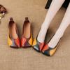 Fashion Fashion Patchwork Stitching Brand Designer Shoes Comfort Soft Leather Soft Bottom Casual Shoes Elegant Square Toe Shallow Flats