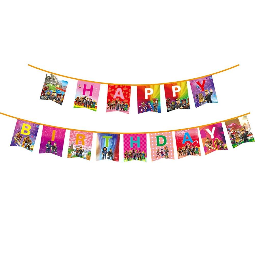 Hot Robot Roblox Dětská Narozeninová Párty Potřeby Sada Jednorázové Nádobí Roblox Papírové Talíře Kelímky Balónky Baby Shower Party Dekorace