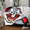 1pc Bugs Bunny Looney Tunes Flannel Throw Blanket Lightweight Soft Warm All Season Blanket for Sofa, Bed, Travel,L1028118