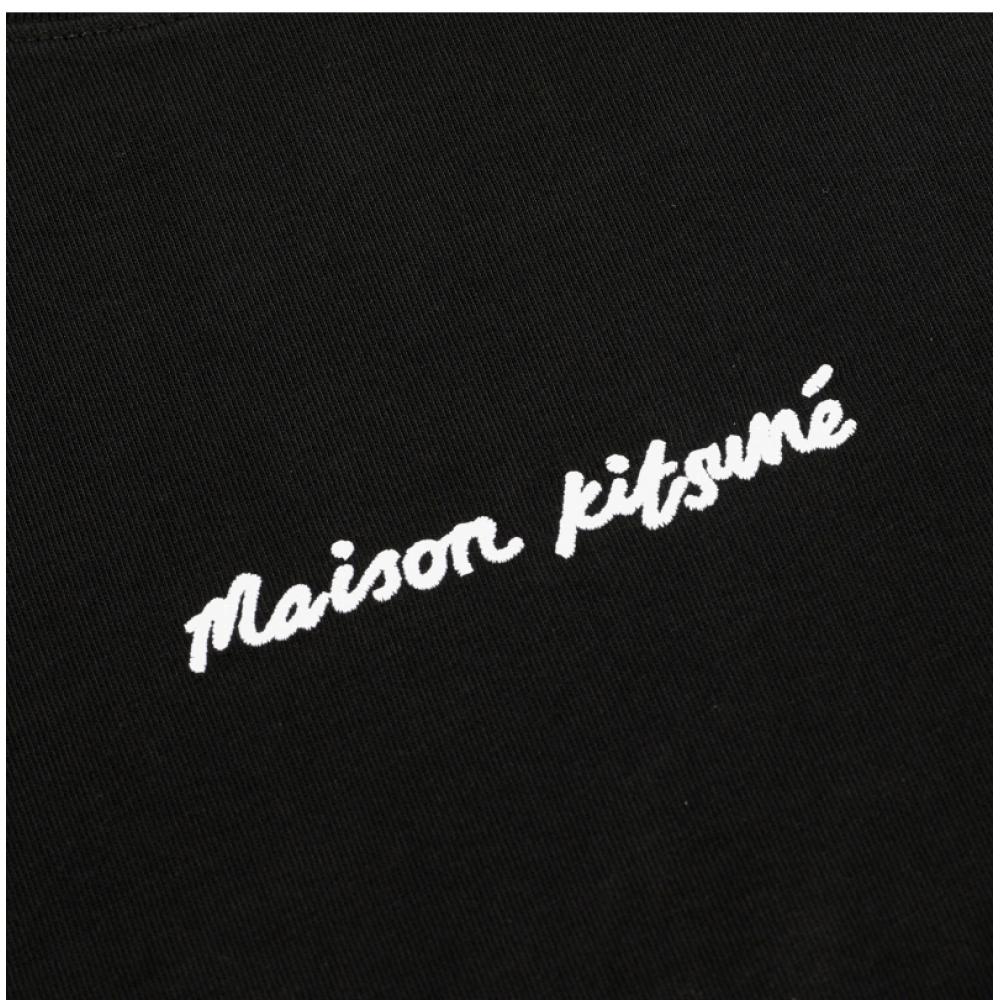 MaiSon KiTSune HandwriTing Logo Embroidery Men S T ShirT Om00122kj0119
