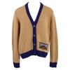 Prada [Domestic Regular] P25G51 S191 Cashmere Logo Design Knit Tops 40 Beige / blueUsed
