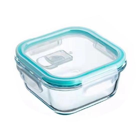 Skleněný obědový box Bento box Dělené nádoby na přípravu jídla s víčky Stohovatelné Opakovaně použitelné