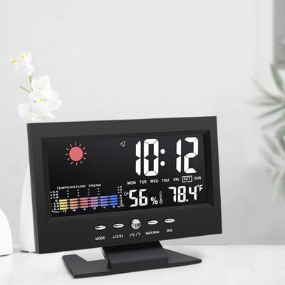 Voice-Activated Electronic Alarm Clock Color Screen Backlight Alarm Clock  Displays Time