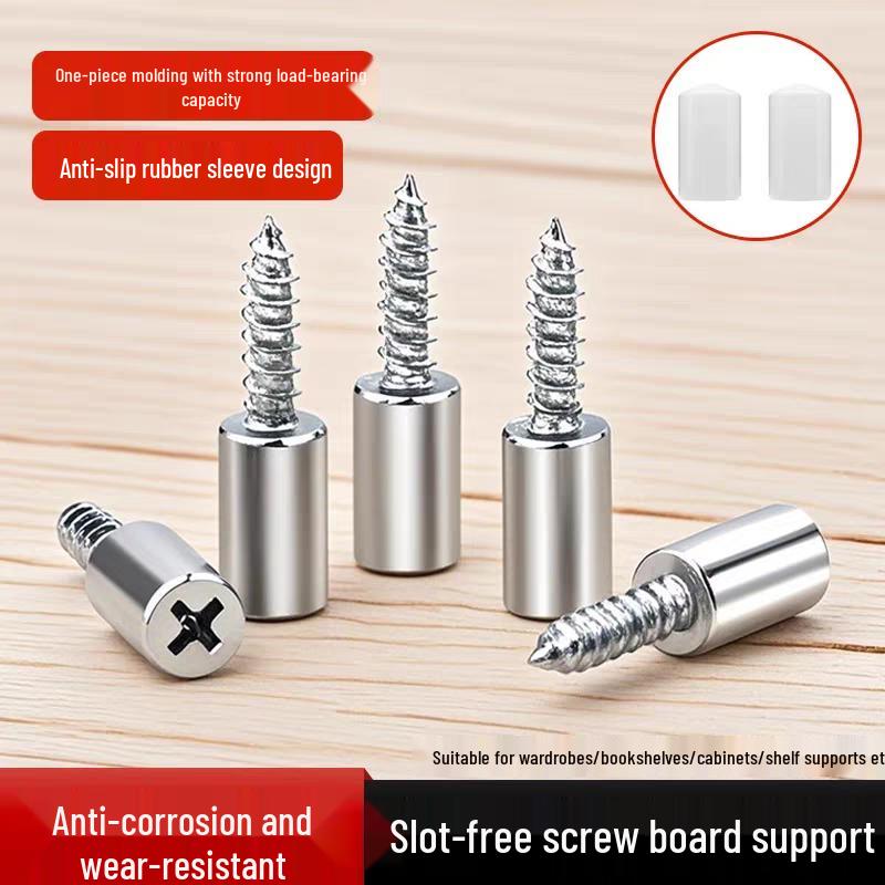 Cabinet Shelf Support Bracket with Self-Tapping Screw for Wardrobe or Glass Shelves