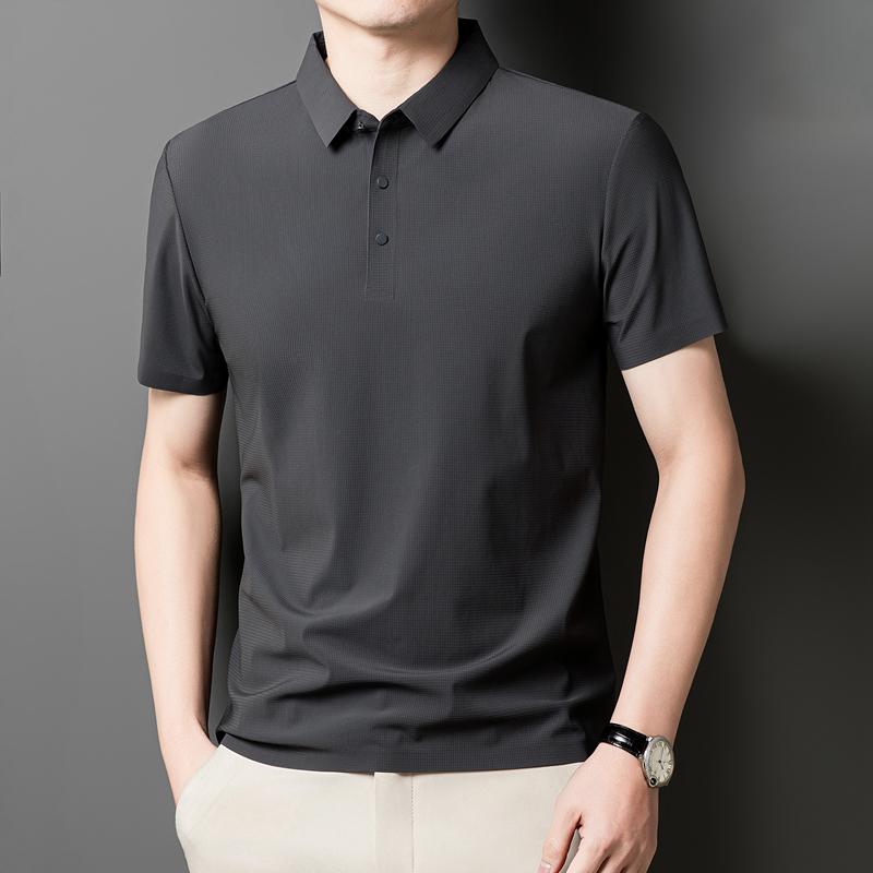 Ice Silk POLO Shirt Short-sleeved T-shirt Casual Polo Shirt T-shirt