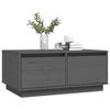Coffee Table Gray 80 X 50 X 35 Cm Solid Pine Wood