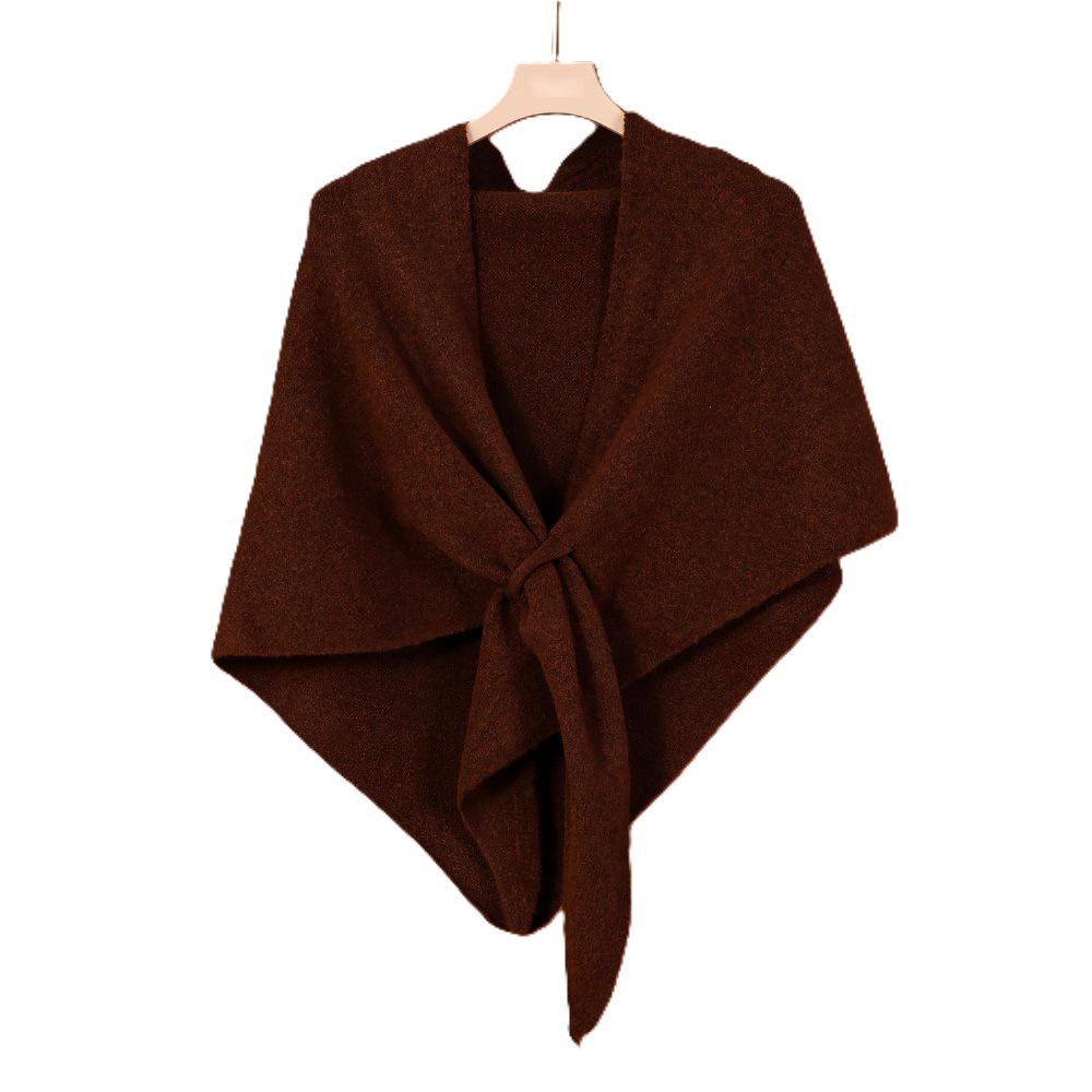 Premium Australian Wool and Cashmere Solid Color Women's Triangle Shawl-Scarf