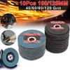 10Pcs 125mm Flat Flap Discs 5" 40/60/80/120Grit Angle Grinder Sanding Discs Grinding Wheels Angle for Metal Wood Polishing