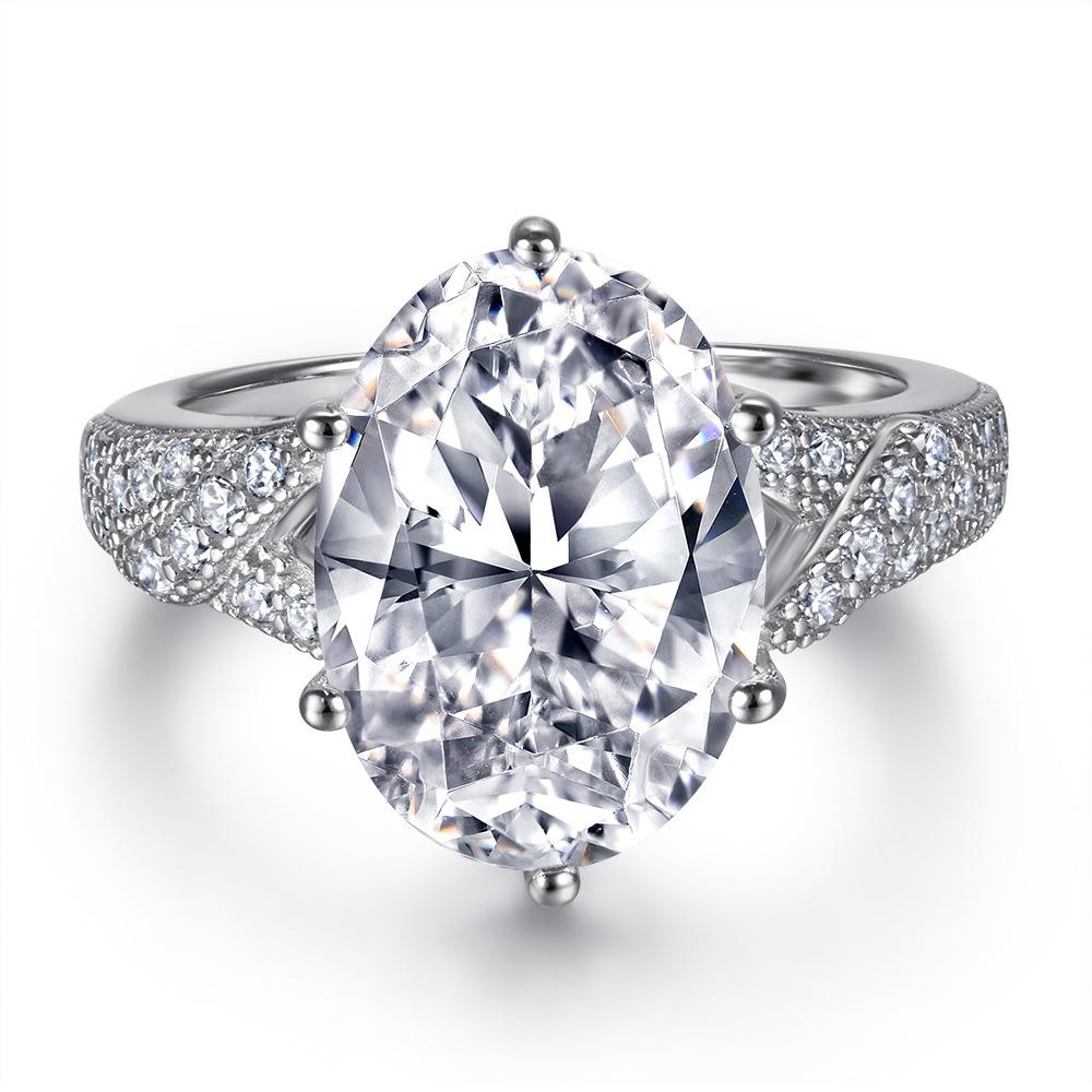 Lindon Classic 925 Sterling Silver Zirkonový prsten Dámské šperky Svatební slib Dárek na párty