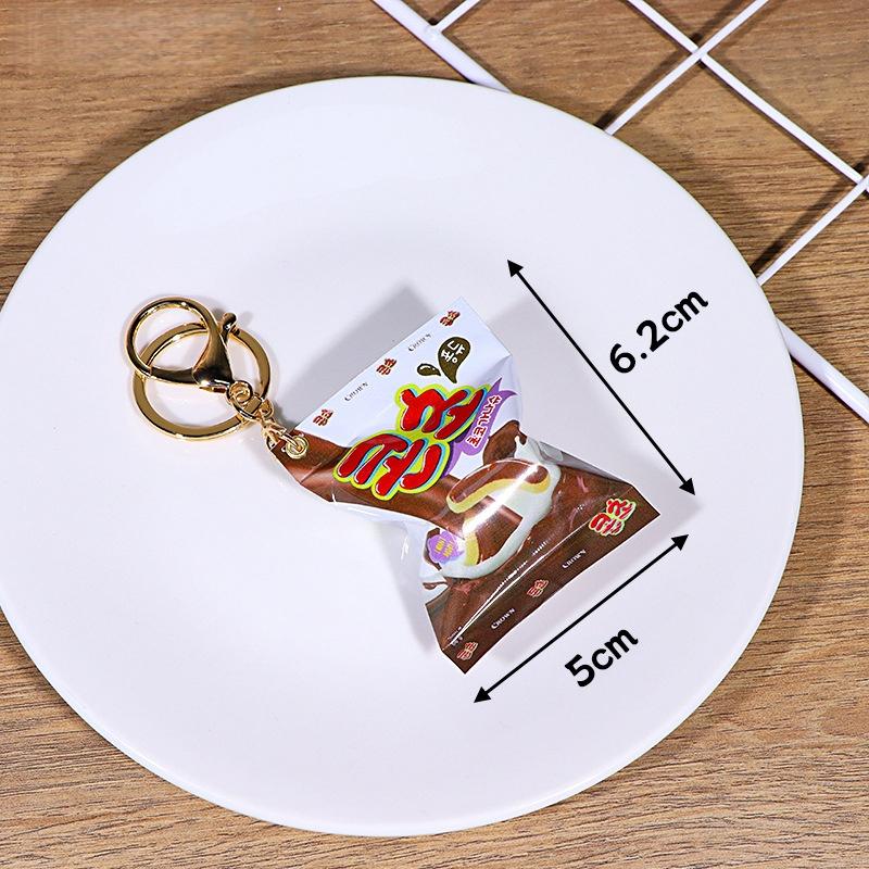 Simulation Korean Potato Chip Snack Bag Keychain Mini Snack Pendant Car Keyring Backpack Charm Decoration Jewelry Gift