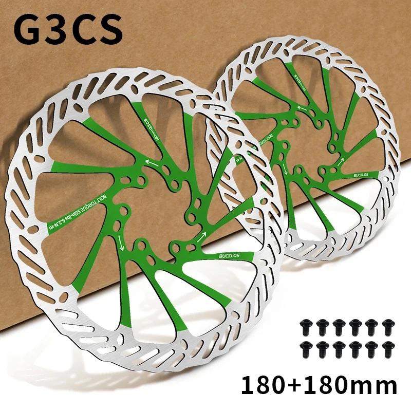 BUCKLOS Bike Brake Rotor G3 160mm 180mm 203mm Hydraulic Disc Brake Rotors with 6pcs Bolts for MTB Mountain Bicycle Accessories