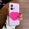 Heart Shape Suction Cup Phone Case for Vivo Y75 5G,Y55 5G,Y30 5G Semi Transparent Matte Shockproof Soft TPU Cover