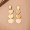 Fashion Temperament Metal Geometric Square Tassel Earrings For Women