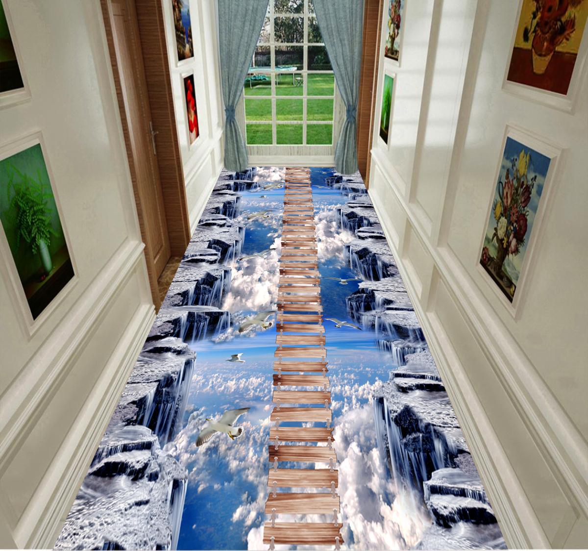 

3D Scenic Long Corridor Carpets Living Room Decor Non-slip Easy Cleaning Hallway Floor Mat Lobby Carpet Stair Area Rug Custom 160*200cm