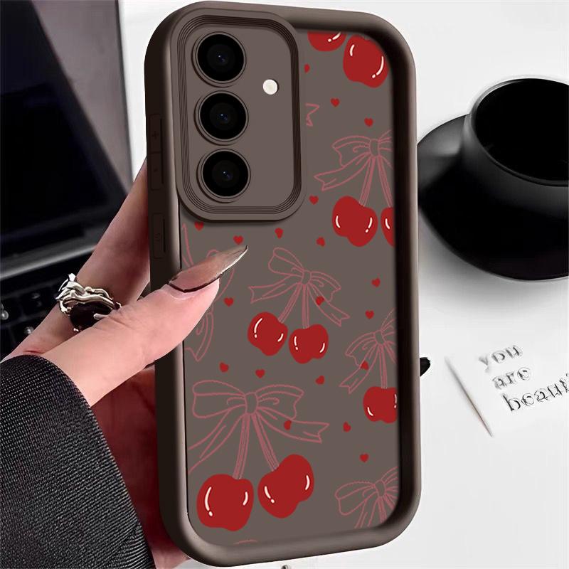 Cherry Fruit Case For Samsung Galaxy S25 S24 Ultra S23 S22 Plus S21 S20 FE A15 A16 A25 A26 A34 A35 A36 A54 A55 A56 5G Capa Coque