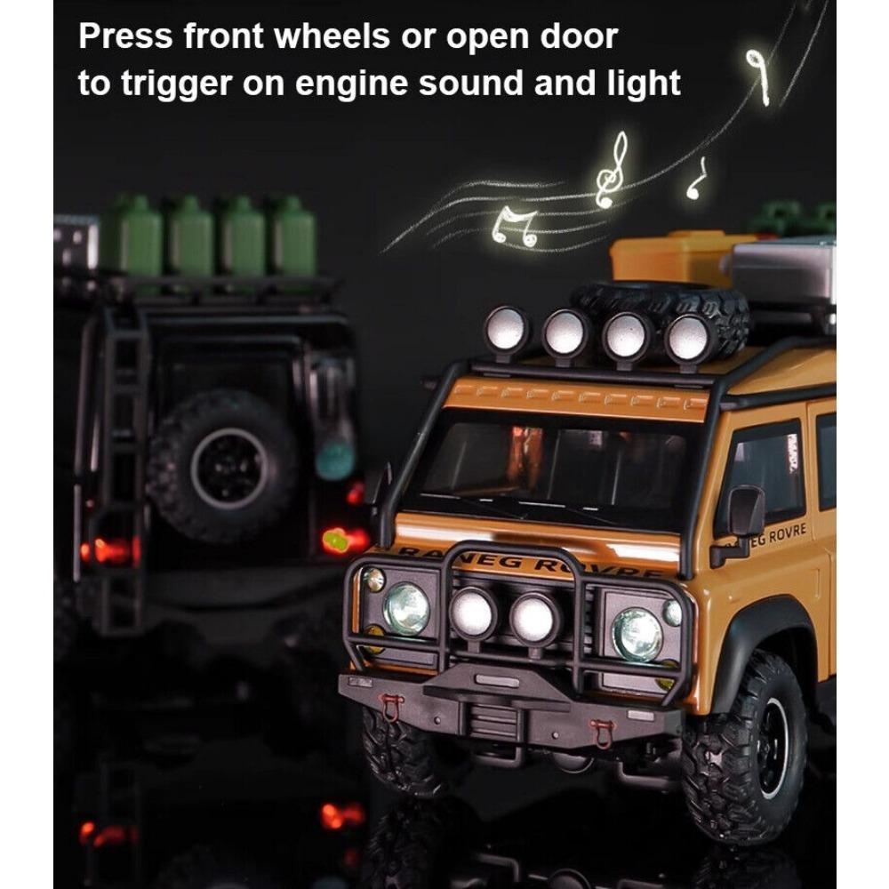 1/32 Odlewany Pojazd dla Land Rover Defender Furgon Model Samochodu Zabawka Dźwięk Światło Zabawka