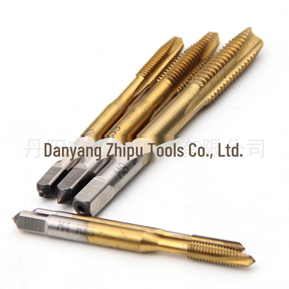 Set of 5 High-Speed Steel Screw Point Taps for M3-M8 Machine Tool Through-Hole Internal Threading