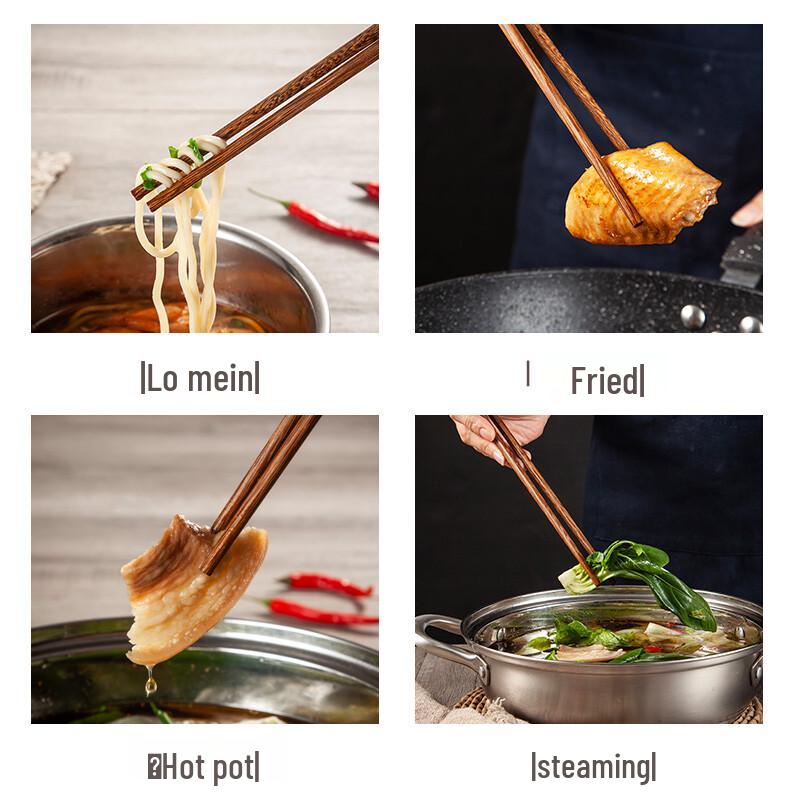New Year's High-Temperature Resistant Extended Chopsticks for Frying and Hot Pots - Anti-Mold Household Utensil