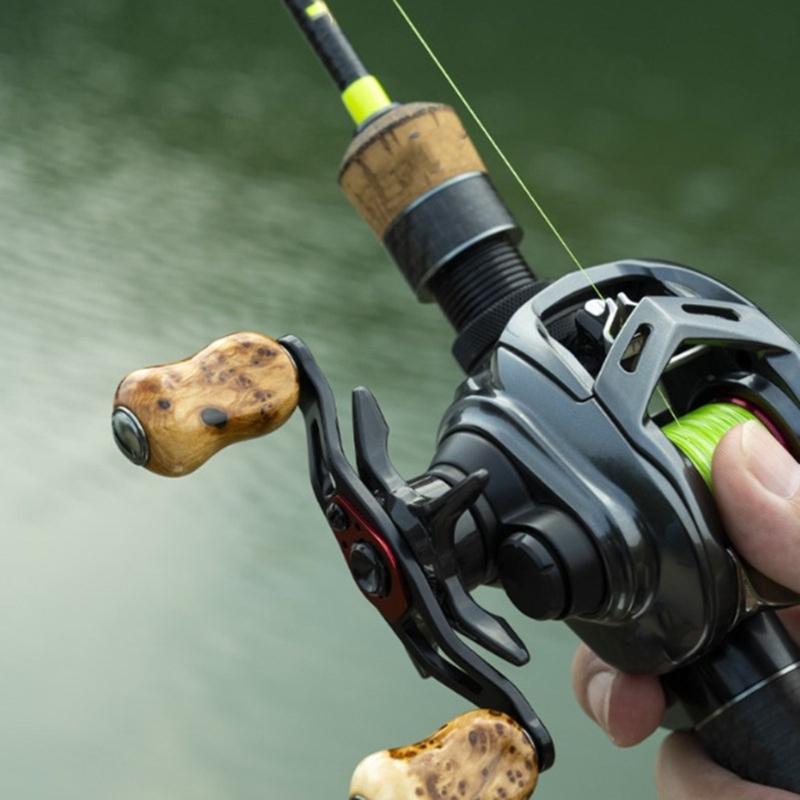 Fishing Wheel Modification Grip Solid Wood Handle Replacement Casting Reel Handle Baitcasting Fishing Reel Rocker Handle