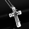 Men's Fashion Necklace Jesus Cross Pendant Necklace Stainless Steel Necklace Byzantine Necklace Vintage Cross Necklace Cross Pendant Necklaces
