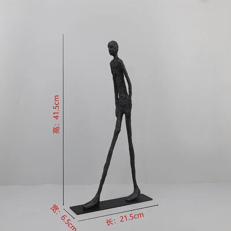 Metal Cast Iron Acrobatic Figure Sculptures, Home Decor, Black Abstract Art Figure Model Sculptures, Office Desk Ornaments