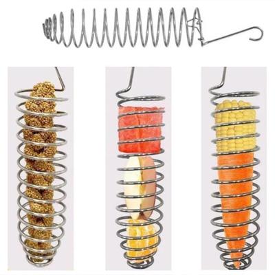 Porta Cibo per Uccelli Acciaio Inossidabile Pappagallo Mangiatoia per Verdure Frutta Cestino Appeso per Dolcetti per Uccelli Giocattolo per Foraggiamento per Pappagalli
