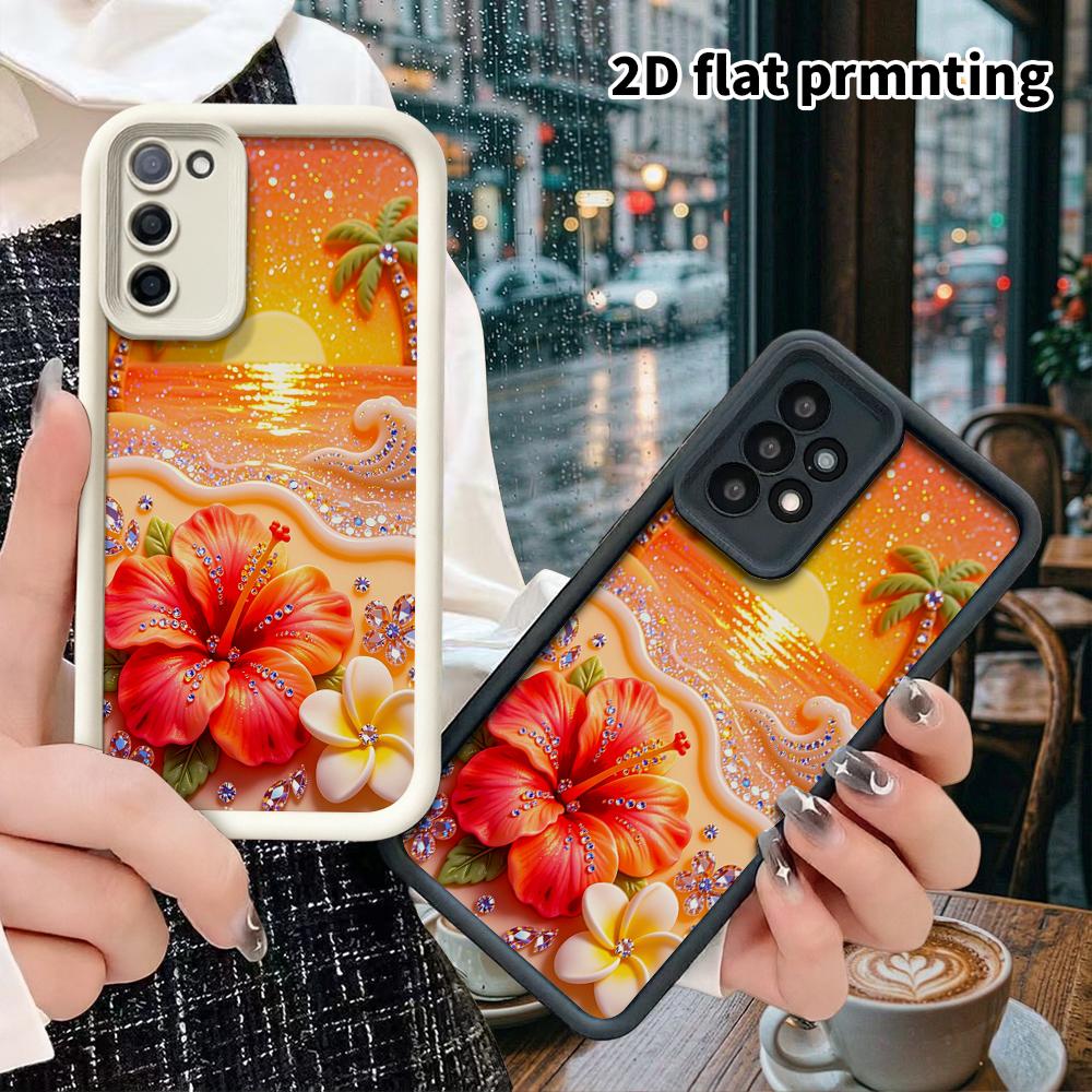 Phone Case: 2D Flat Samsung Galaxy A34 A35 M05 M06 S20 S22 S21 FE Plus 5G Tiered Protective Case, Seaside Sunset, Christmas and Halloween Gift