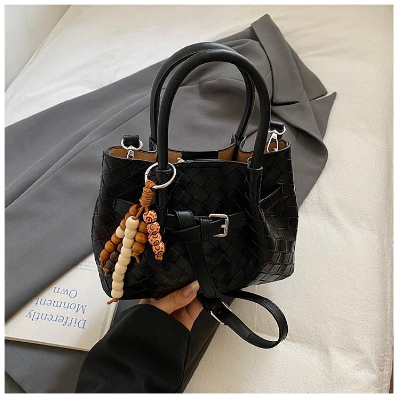 

Сумка плетеная сумка летняя мода сумка-корзина для овощей стильная сумка-тоут чёрный