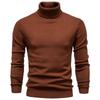 Winter Men Turtleneck Sweater Casual Solid Color Warm Pullover High Quality Slim High Neck Long Sleeve Sweater Men