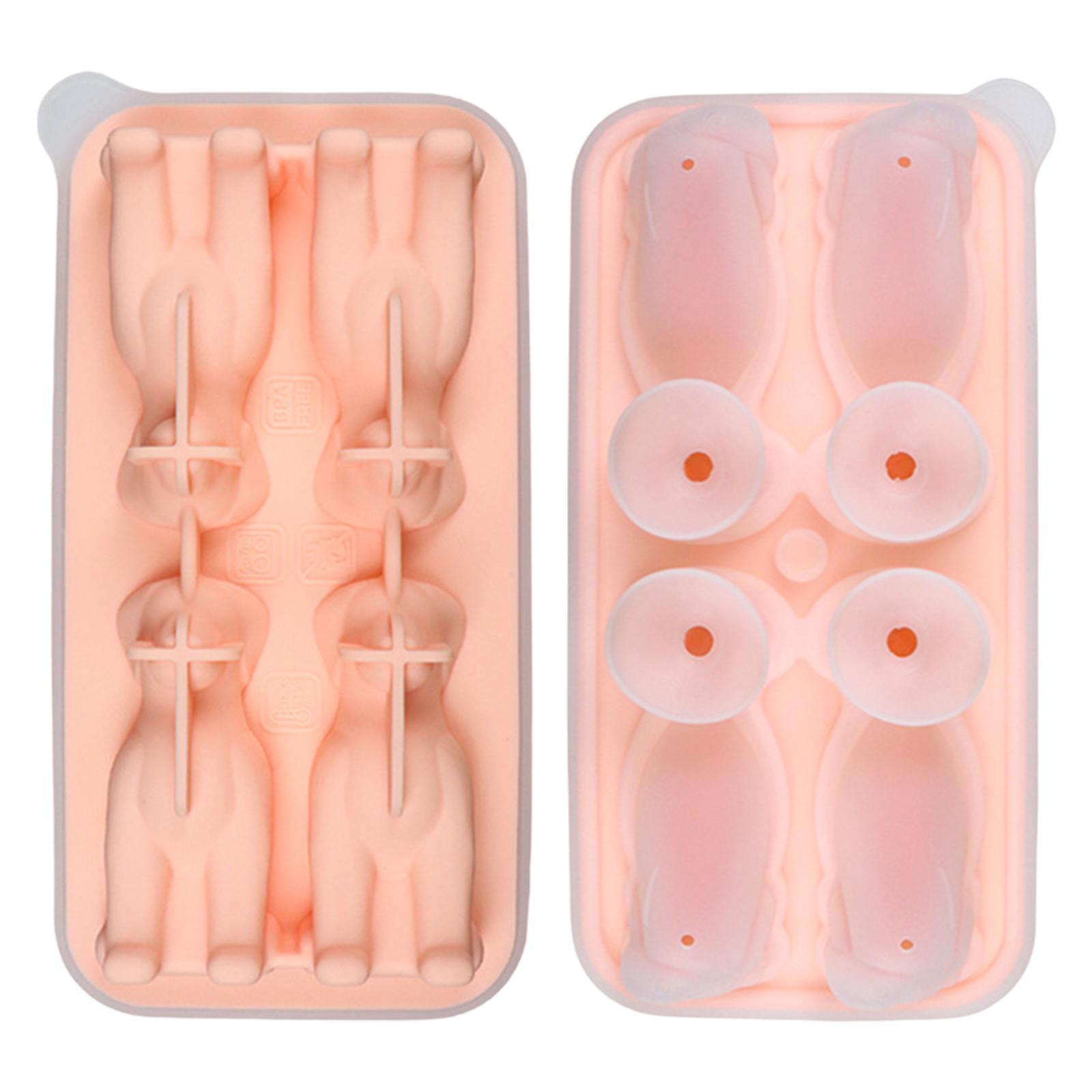 

3D Silicone Mold With Funnel - Whiskey & Cocktail Ice Trays , Brandy, Fast -Free, Easy Release Novelty Gift For Men One Size рожевий