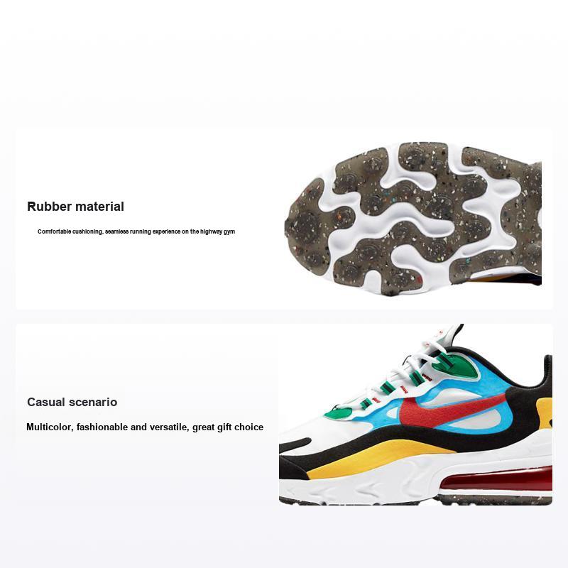 Nike Men's White/Gold/Red Air Max 270 React Multi-Color Sneakers University- University- Da2610-161 Cm