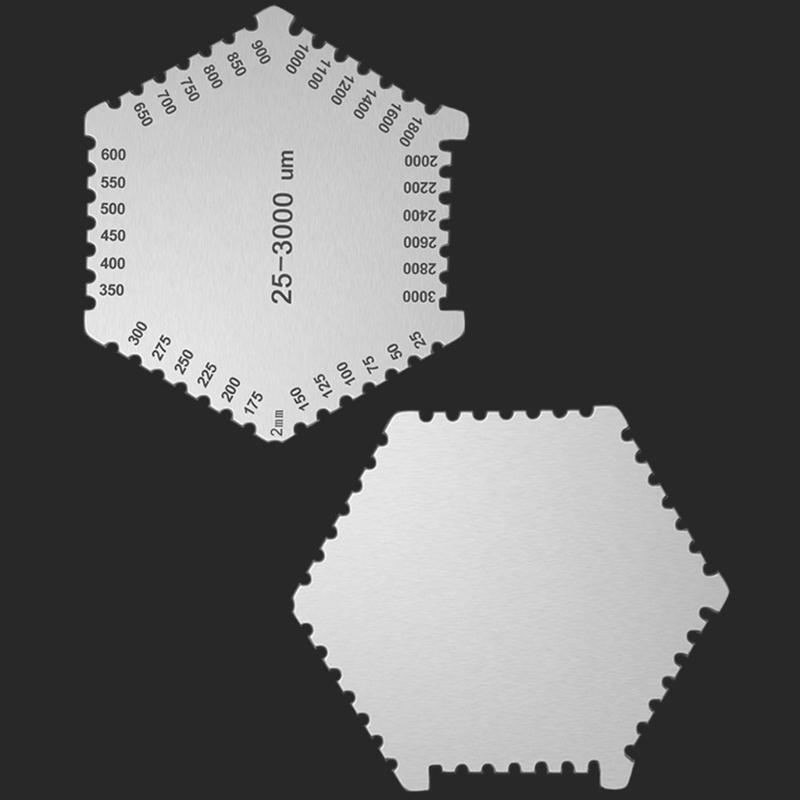 25-3000umHexagon Wet Film Comb Manual Measurement Thickness Gauge High Precision Measuring Tool Paint Thickness Gauge