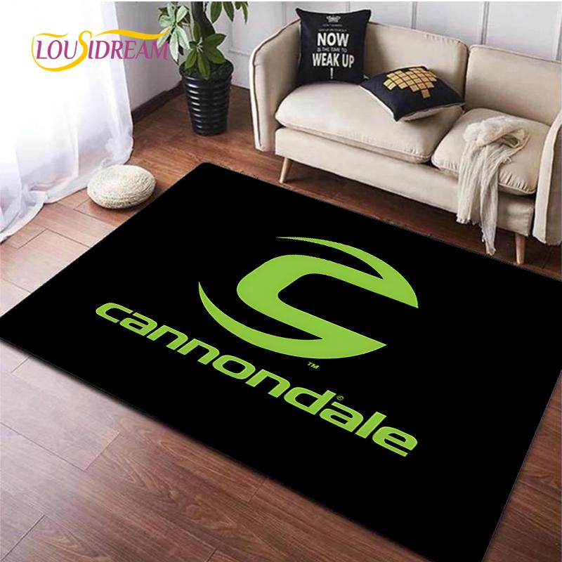 Tappeto con logo di bicicletta per Soggiorno Camera da letto Tappeti Cucina Bambini Porta Tappetino Antiscivolo Regalo di compleanno Oggetti di scena fotografici Alfombra Tappeto