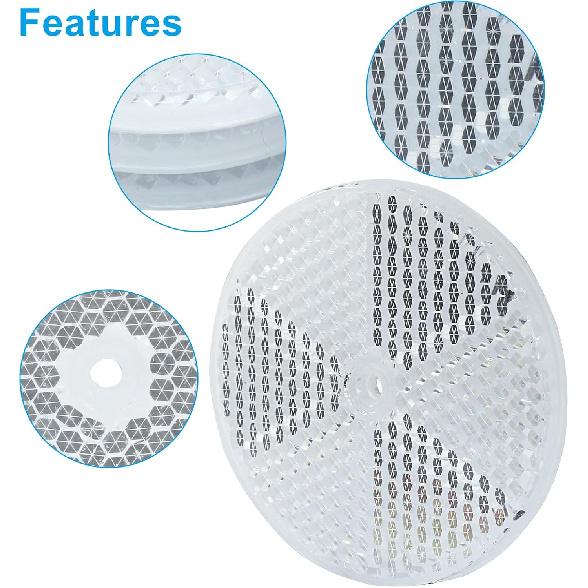 6 Pack White Round Reflector, Front Reflector With Mounting Screw, Safety Reflectors For Driveway, Trailer, Posts